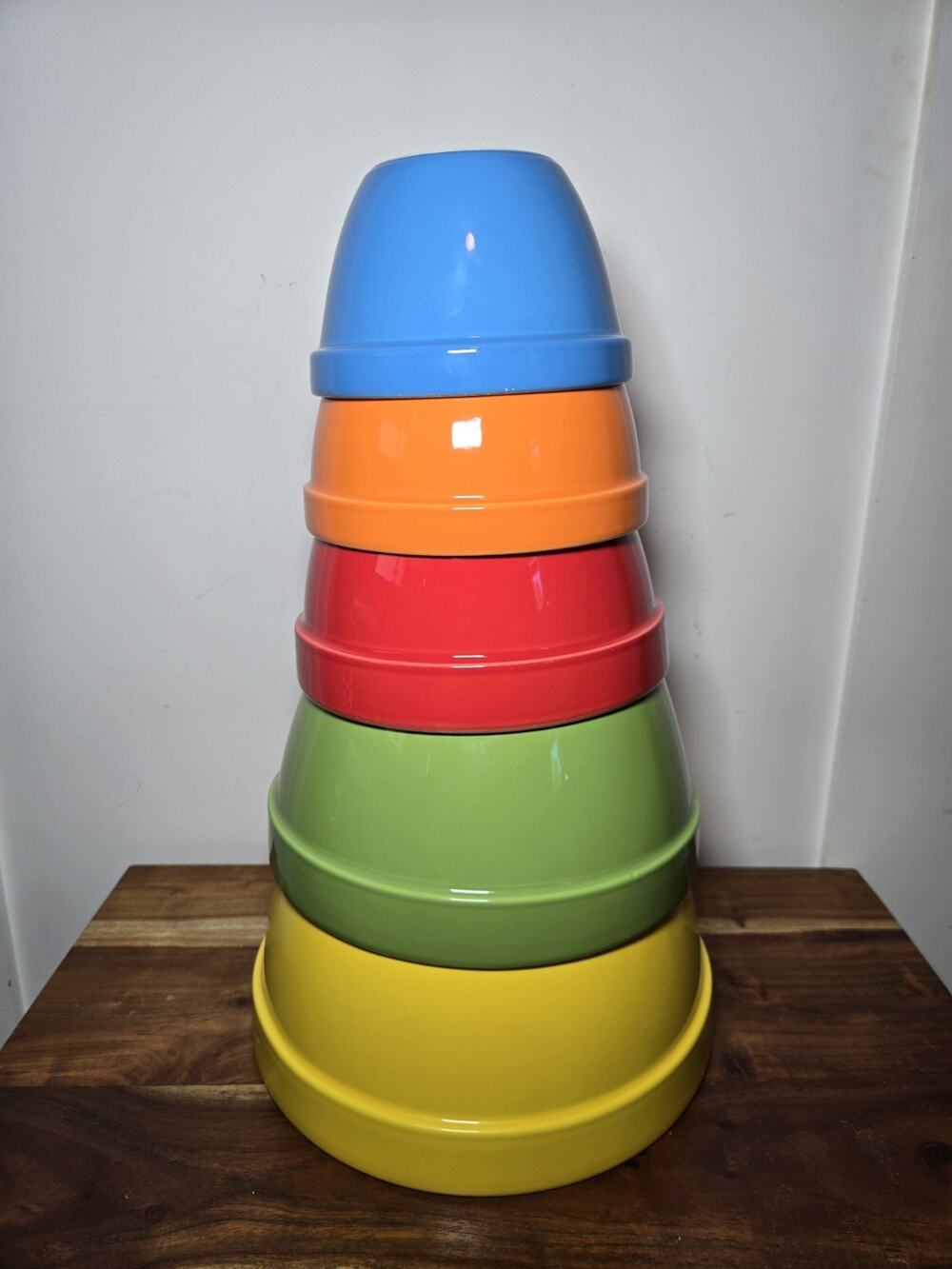 Crate & Barrel Addison Ceramic Nesting Bowls - Set of 5 Made In Portugal